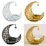 Maxbell Metal Candlestick Eid Mubarak Mantel Party Livingroom Tealight Candle Holder White