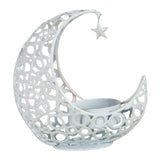 Maxbell Metal Candlestick Eid Mubarak Mantel Party Livingroom Tealight Candle Holder White