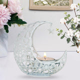 Maxbell Metal Candlestick Eid Mubarak Mantel Party Livingroom Tealight Candle Holder White