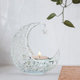 Maxbell Metal Candlestick Eid Mubarak Mantel Party Livingroom Tealight Candle Holder White