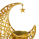 Maxbell Metal Candlestick Eid Mubarak Mantel Party Livingroom Tealight Candle Holder Aureate