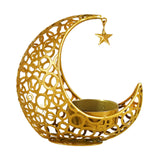 Maxbell Metal Candlestick Eid Mubarak Mantel Party Livingroom Tealight Candle Holder Aureate