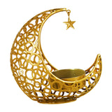 Maxbell Metal Candlestick Eid Mubarak Mantel Party Livingroom Tealight Candle Holder Aureate