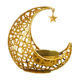 Maxbell Metal Candlestick Eid Mubarak Mantel Party Livingroom Tealight Candle Holder Aureate