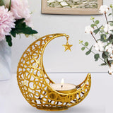 Maxbell Metal Candlestick Eid Mubarak Mantel Party Livingroom Tealight Candle Holder Aureate