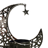 Maxbell Metal Candlestick Eid Mubarak Mantel Party Livingroom Tealight Candle Holder Black