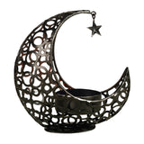 Maxbell Metal Candlestick Eid Mubarak Mantel Party Livingroom Tealight Candle Holder Black