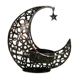 Maxbell Metal Candlestick Eid Mubarak Mantel Party Livingroom Tealight Candle Holder Black