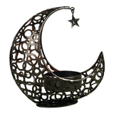 Maxbell Metal Candlestick Eid Mubarak Mantel Party Livingroom Tealight Candle Holder Black