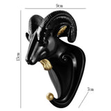 Maxbell Head Coat Hook Modern Ornament Cute Animal Hanger for Office Entryway Garage Black