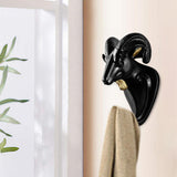 Maxbell Head Coat Hook Modern Ornament Cute Animal Hanger for Office Entryway Garage Black