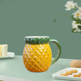 Maxbell Cute Ceramic Coffee Mug Durable Ceramic Mug for Birthday Gift Office Pineapple