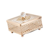 Maxbell Luxury Jewelry Box Women Jewellery Storage Case for Lady Home Decor Bathroom 8cm Height