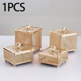 Maxbell Luxury Jewelry Box Women Jewellery Storage Case for Lady Home Decor Bathroom 8cm Height