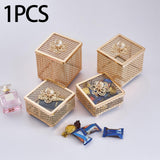 Maxbell Luxury Jewelry Box Women Jewellery Storage Case for Lady Home Decor Bathroom 8cm Height