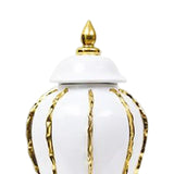 Maxbell Porcelain Ginger Jar with Lid Home Handicraft Decoration Ceramic Flower Vase