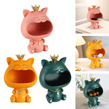 Maxbell Key Bowl Resin Cat Figurine Sculpture Big Mouth Animal Bowl Lucky Cat Statue Pink