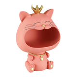 Maxbell Key Bowl Resin Cat Figurine Sculpture Big Mouth Animal Bowl Lucky Cat Statue Pink