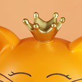 Maxbell Key Bowl Resin Cat Figurine Sculpture Big Mouth Animal Bowl Lucky Cat Statue Orange