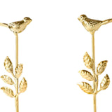 Maxbell Leaves Statue Figurine Home Desk Leaves Decorative Decoration Leaf Sculpture 12x6x18cm Bird