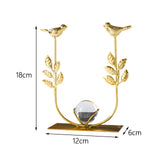 Maxbell Leaves Statue Figurine Home Desk Leaves Decorative Decoration Leaf Sculpture 12x6x18cm Bird