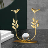 Maxbell Leaves Statue Figurine Home Desk Leaves Decorative Decoration Leaf Sculpture 12x6x18cm Bird