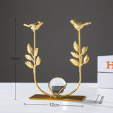 Maxbell Leaves Statue Figurine Home Desk Leaves Decorative Decoration Leaf Sculpture 12x6x18cm Bird