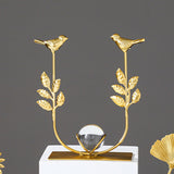 Maxbell Leaves Statue Figurine Home Desk Leaves Decorative Decoration Leaf Sculpture 12x6x18cm Bird