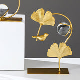 Maxbell Leaves Statue Figurine Home Desk Leaves Decorative Decoration Leaf Sculpture 12x6x19cm