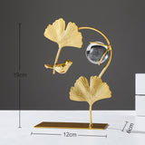 Maxbell Leaves Statue Figurine Home Desk Leaves Decorative Decoration Leaf Sculpture 12x6x19cm
