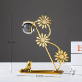 Maxbell Leaves Statue Figurine Home Desk Leaves Decorative Decoration Leaf Sculpture 12x6x17cm