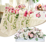 Maxbell Acrylic Flower Vase LED Lights String Flowerpot Desk Farmhouse Home Art Vase 45cmx10cmx6.5cm