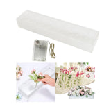 Maxbell Acrylic Flower Vase LED Lights String Flowerpot Desk Farmhouse Home Art Vase 45cmx10cmx6.5cm