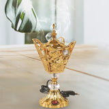 Maxbell Electric Incense Burner Ornament Censer Middle East for Home Bedroom Office Aureate