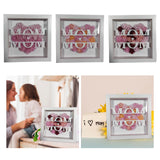 Maxbell Personalized Mom Flower Shadow Box for Living Room Festivals Holidays Pink