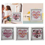Maxbell Personalized Mom Flower Shadow Box for Living Room Festivals Holidays Pink