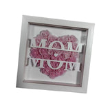 Maxbell Personalized Mom Flower Shadow Box for Living Room Festivals Holidays Pink