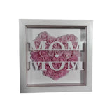 Maxbell Personalized Mom Flower Shadow Box for Living Room Festivals Holidays Pink