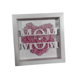 Maxbell Personalized Mom Flower Shadow Box for Living Room Festivals Holidays Pink