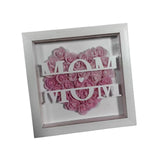 Maxbell Personalized Mom Flower Shadow Box for Living Room Festivals Holidays Pink