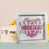 Maxbell Personalized Mom Flower Shadow Box for Living Room Festivals Holidays Pink