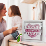 Maxbell Personalized Mom Flower Shadow Box for Living Room Festivals Holidays Pink