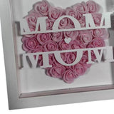 Maxbell Personalized Mom Flower Shadow Box for Living Room Festivals Holidays Pink