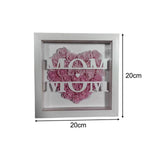 Maxbell Personalized Mom Flower Shadow Box for Living Room Festivals Holidays Pink