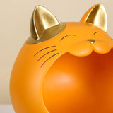 Maxbell Cat Storage Tray Candy Dish Sundries Container for Tabletop Dining Room Home Orange