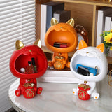 Maxbell Cat Storage Tray Candy Dish Sundries Container for Tabletop Dining Room Home Orange