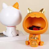 Maxbell Cat Storage Tray Candy Dish Sundries Container for Tabletop Dining Room Home Orange