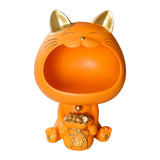 Maxbell Cat Storage Tray Candy Dish Sundries Container for Tabletop Dining Room Home Orange