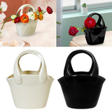 Maxbell Ceramic Vase Creative Decorative Handbag Vase for Office Table Dinning Table White