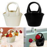 Maxbell Ceramic Vase Creative Decorative Handbag Vase for Office Table Dinning Table White